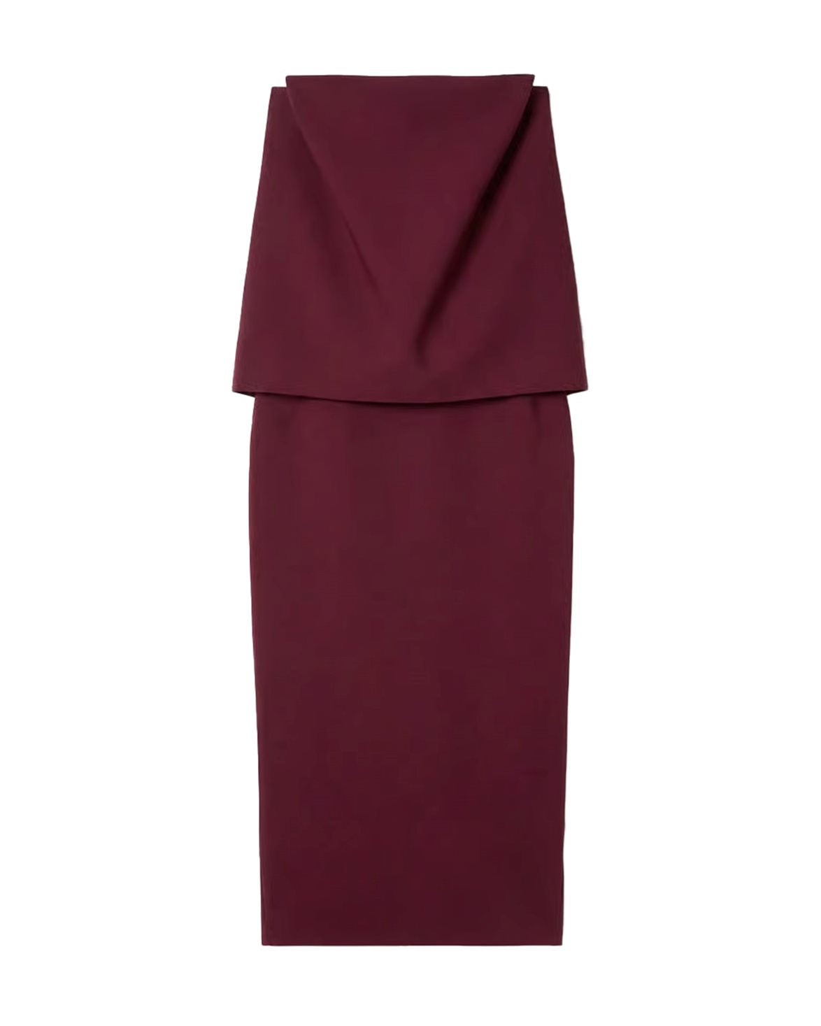 Square Slim Dress Burgundy Red