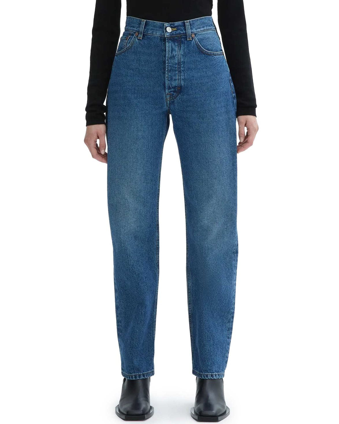 Straight Leg Denim Dark Blue