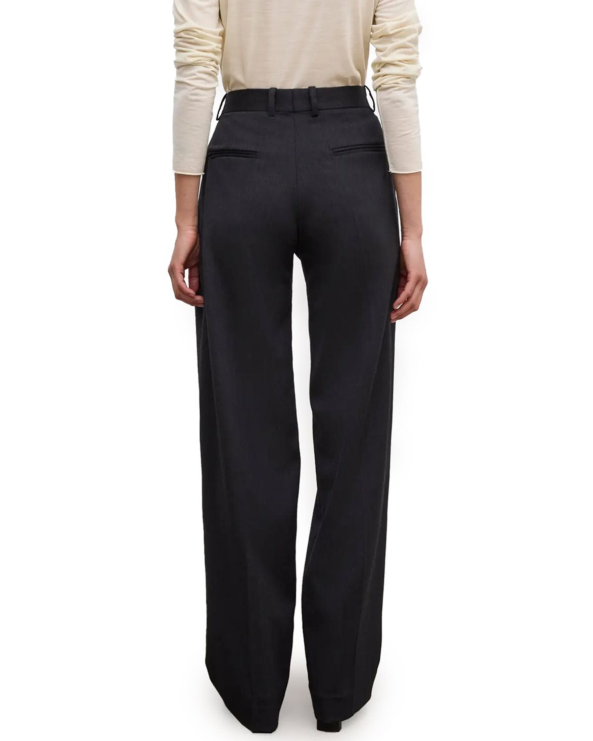 Tapered Wool Trouser Antracite Grey