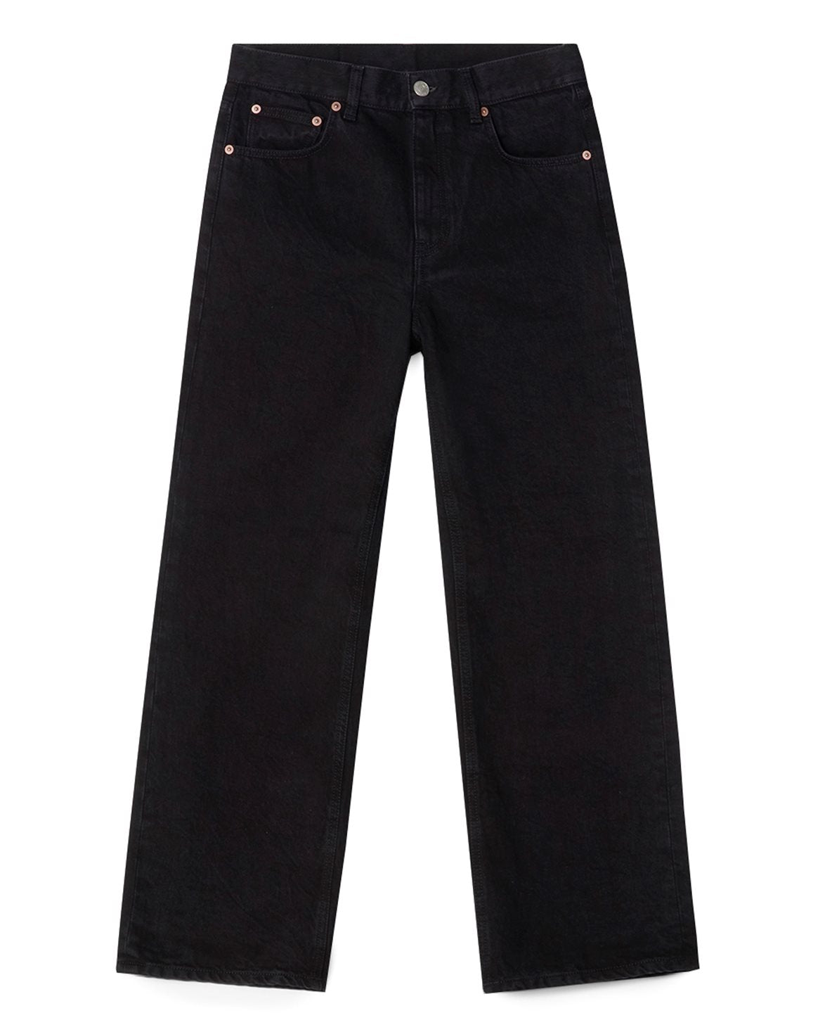 Wide Leg Denim Washed Black