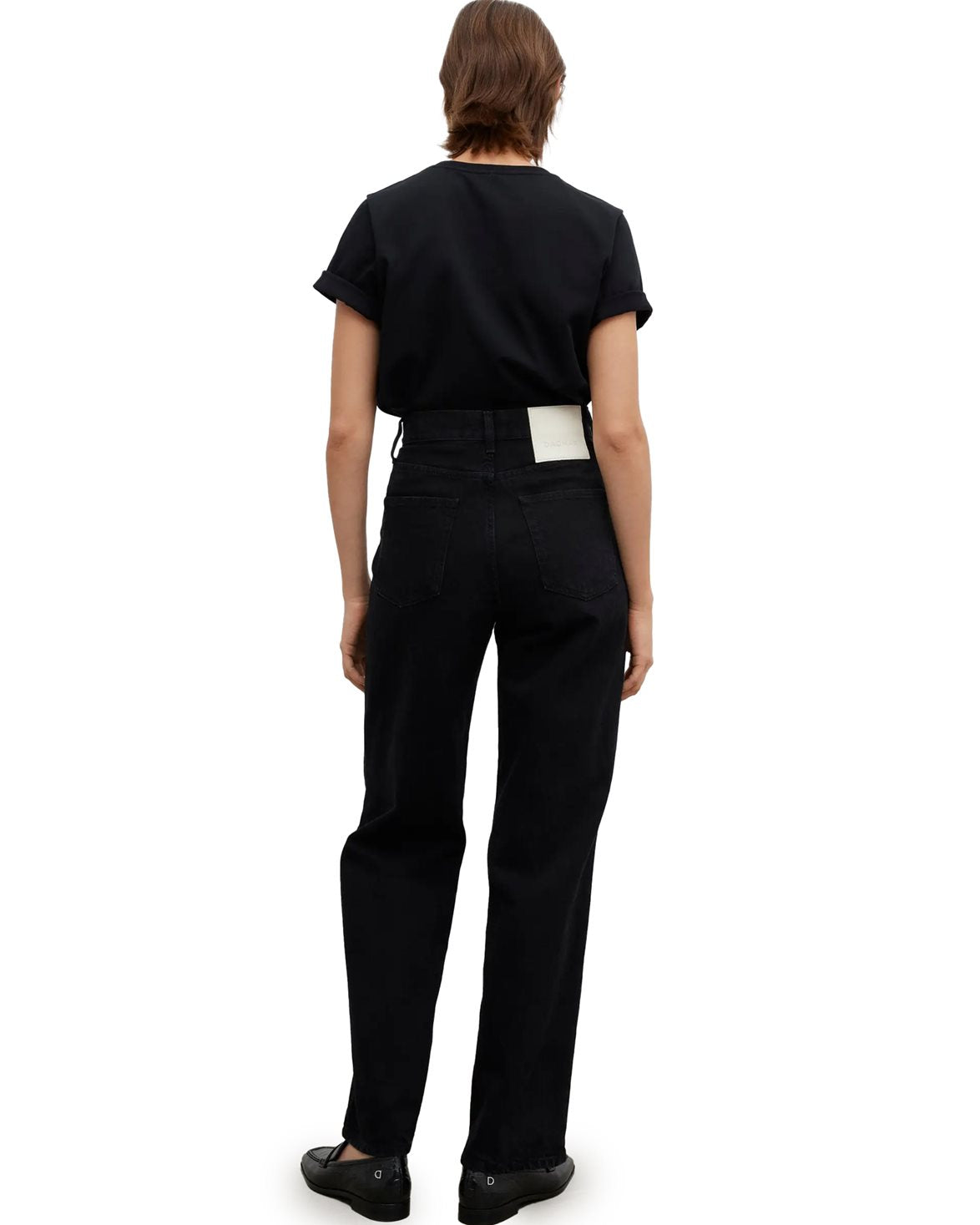 Wide Leg Denim Washed Black