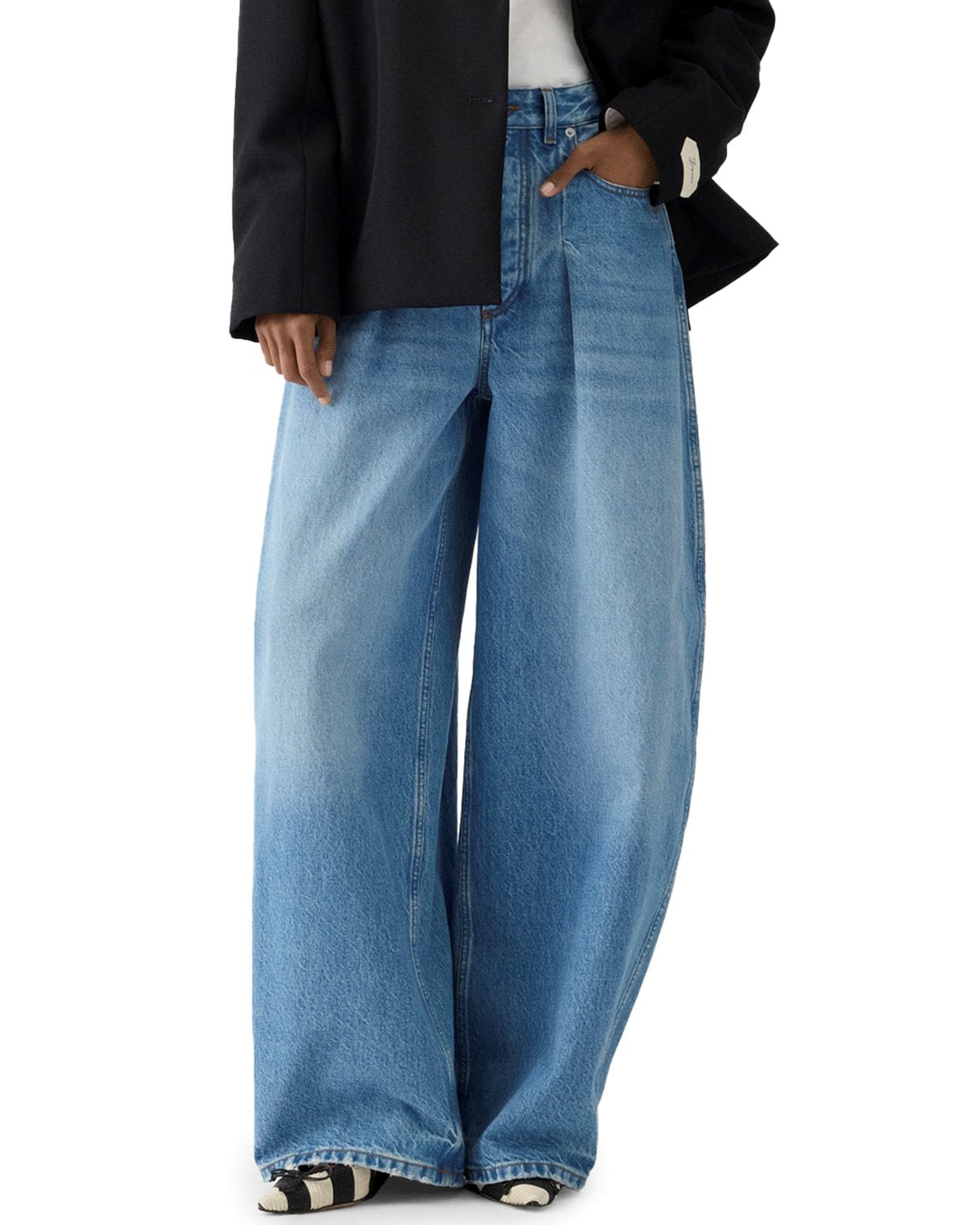 Le De-Nîmes Ovalo Denim Trousers Blue/Tabac