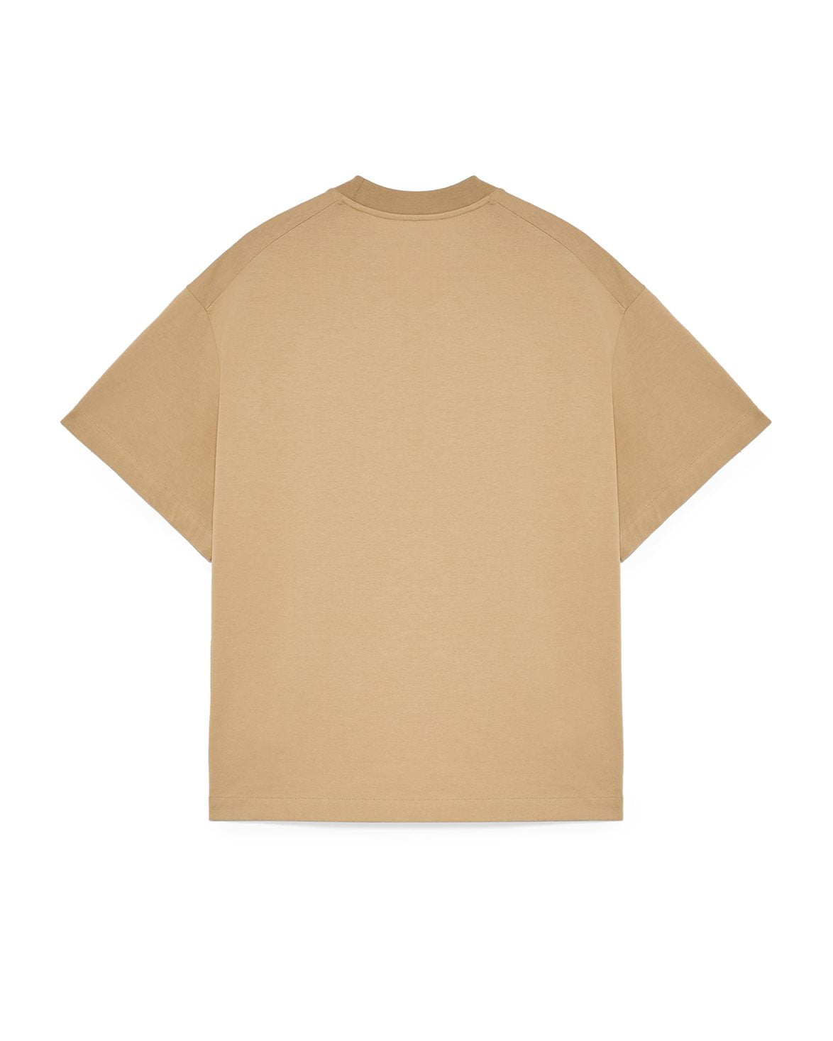 Plain Cotton Jersey T-Shirt Beige