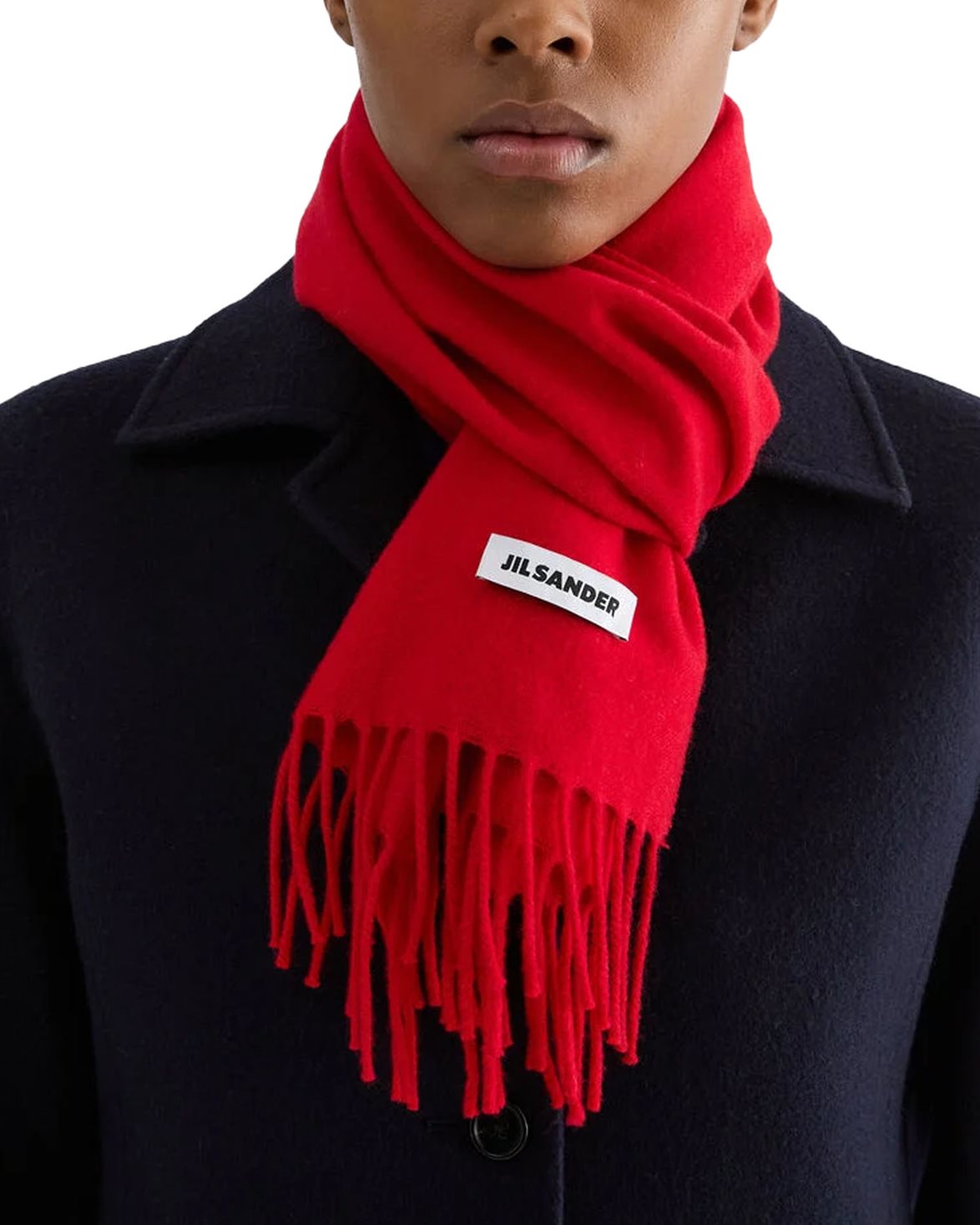Slim Wool Scarf Rouge