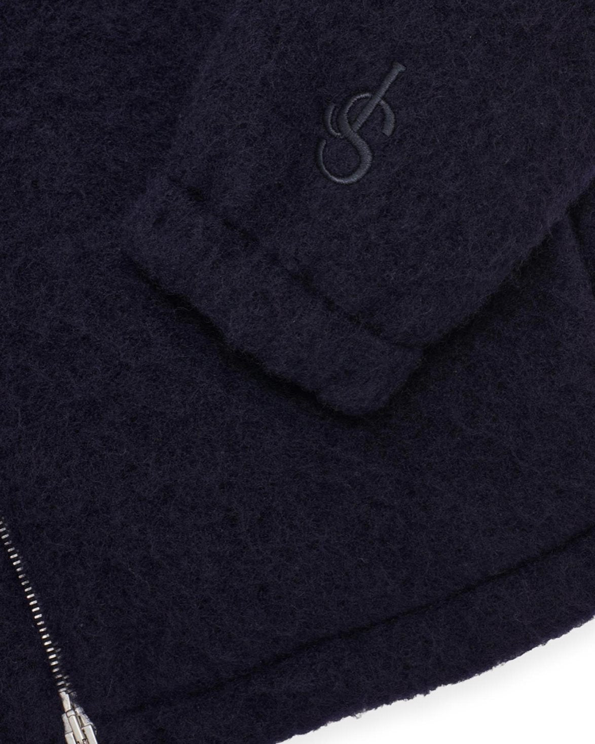 Zip-Up Soft Wool Sweatshirt Ink