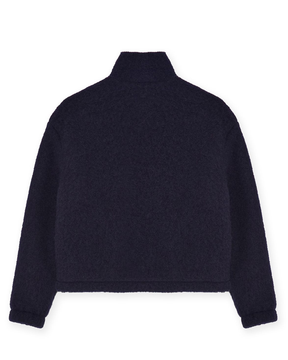 Zip-Up Soft Wool Sweatshirt Ink
