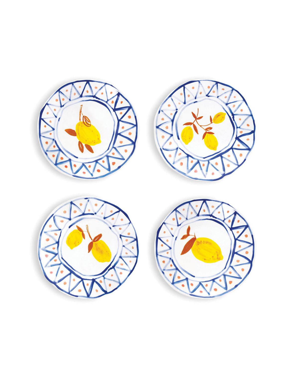 Moroccan Lemon Plate Set Of 4 Multicolor