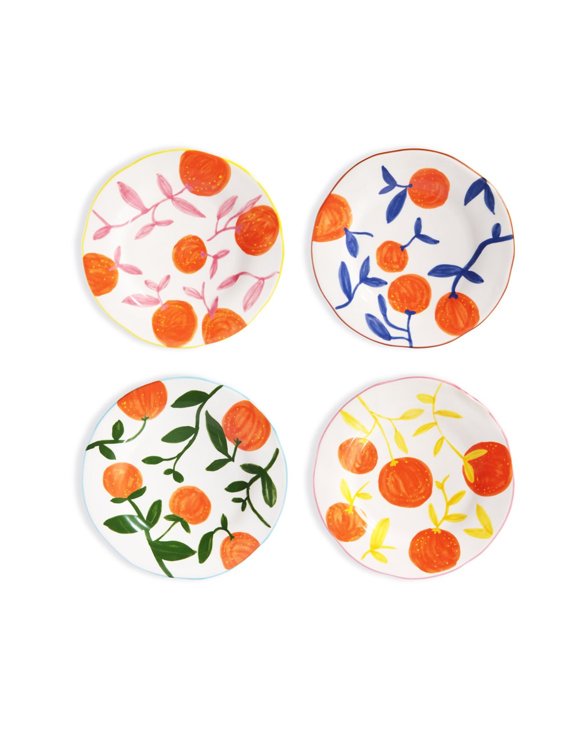 Plate Orange Twig Set Of 4