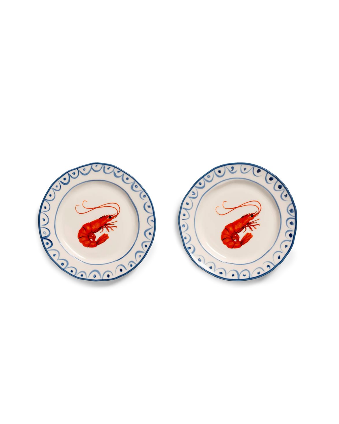 Plate Sirène Crevette Set Of 2 Multicolor