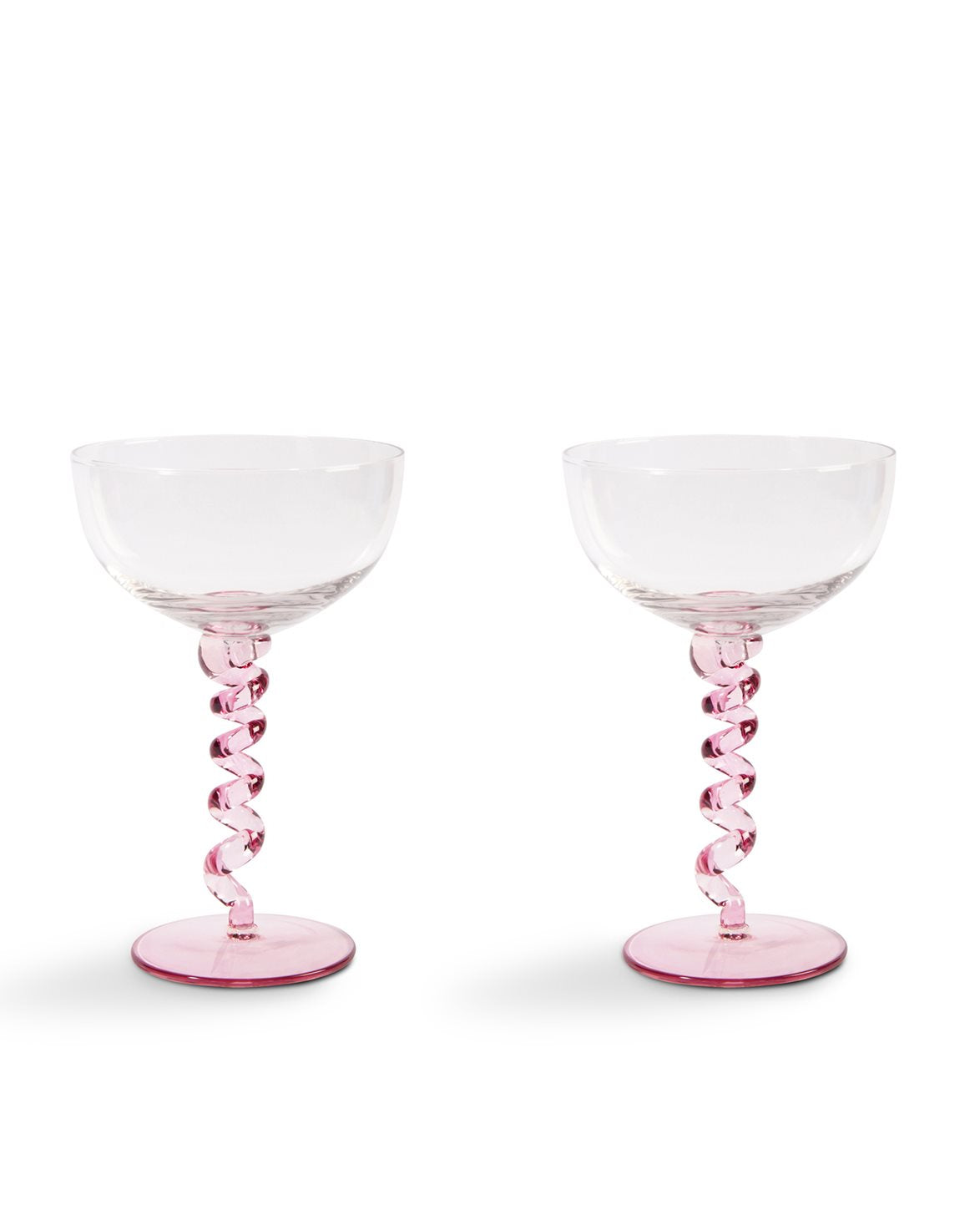 Spiral Champagne Coupe 2-Pack Pink