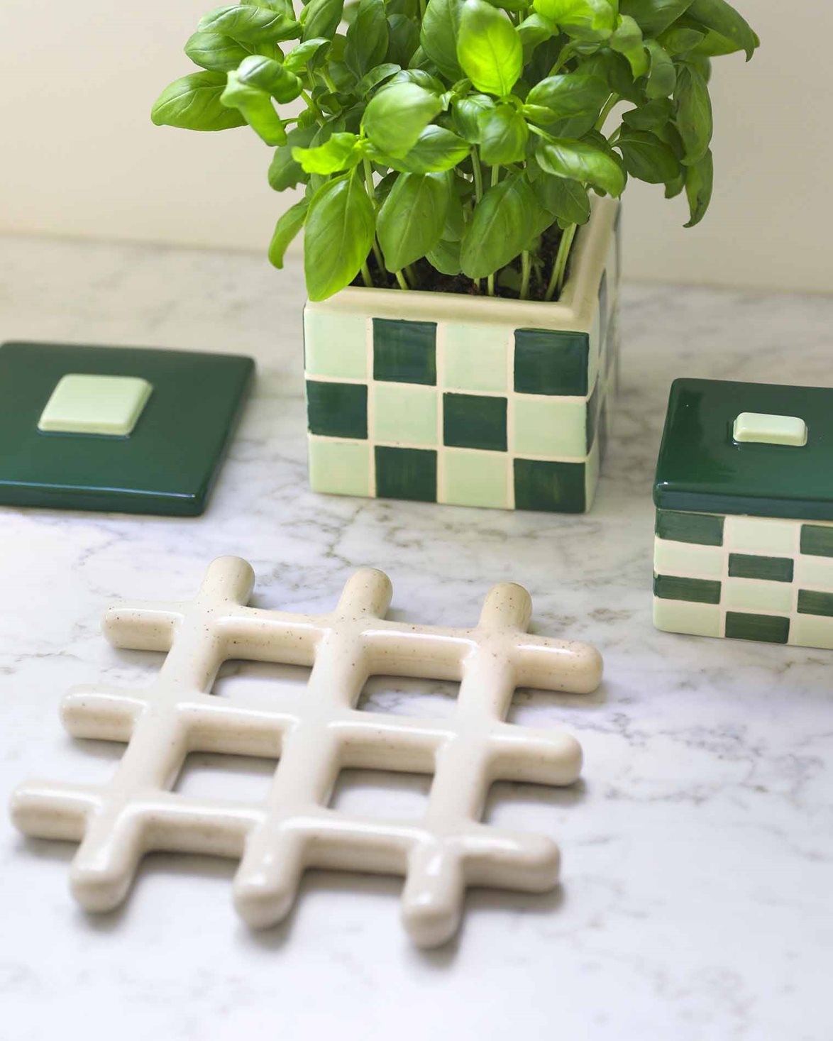 Trivet Grid Speckle Beige