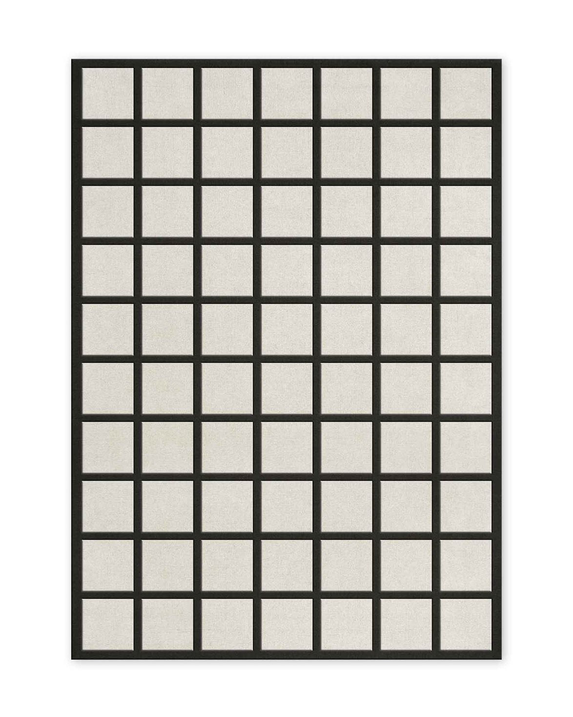 Avenue Checked Wool Rug Bone White