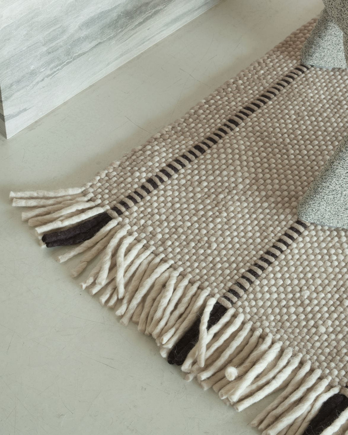 Massproductions Cord Rug Black White