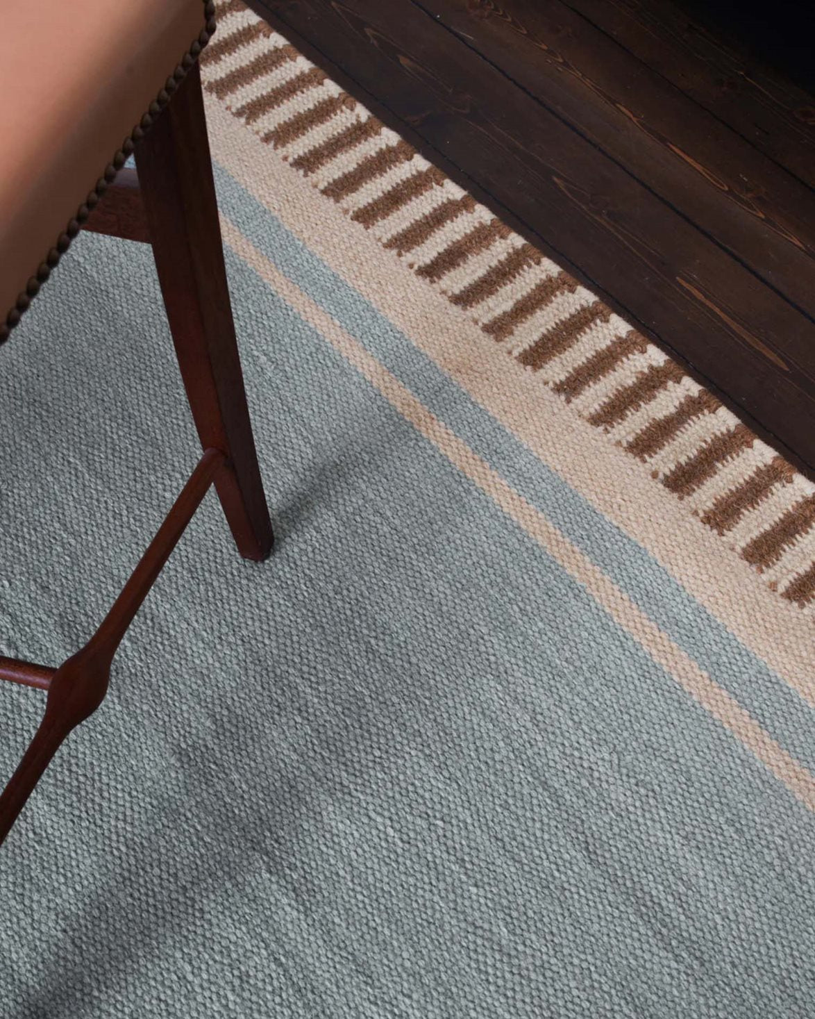 Röllakan Solid Wool Rug Sky Blue