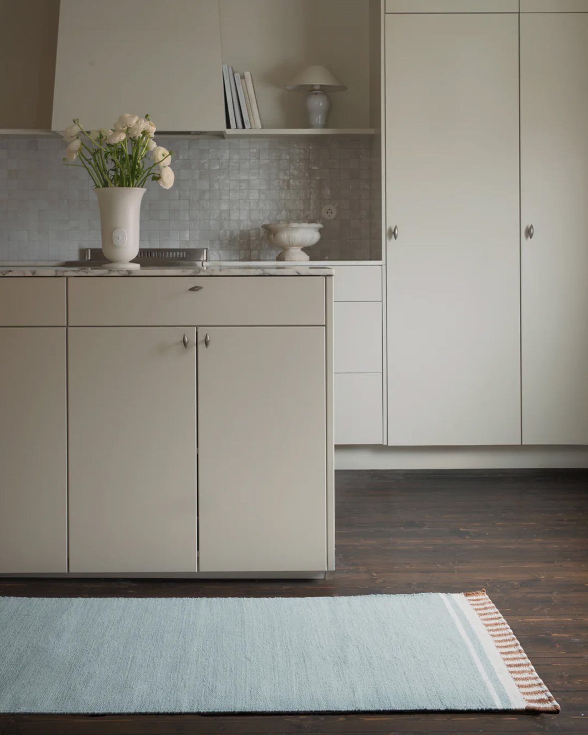 Röllakan Solid Wool Rug Sky Blue