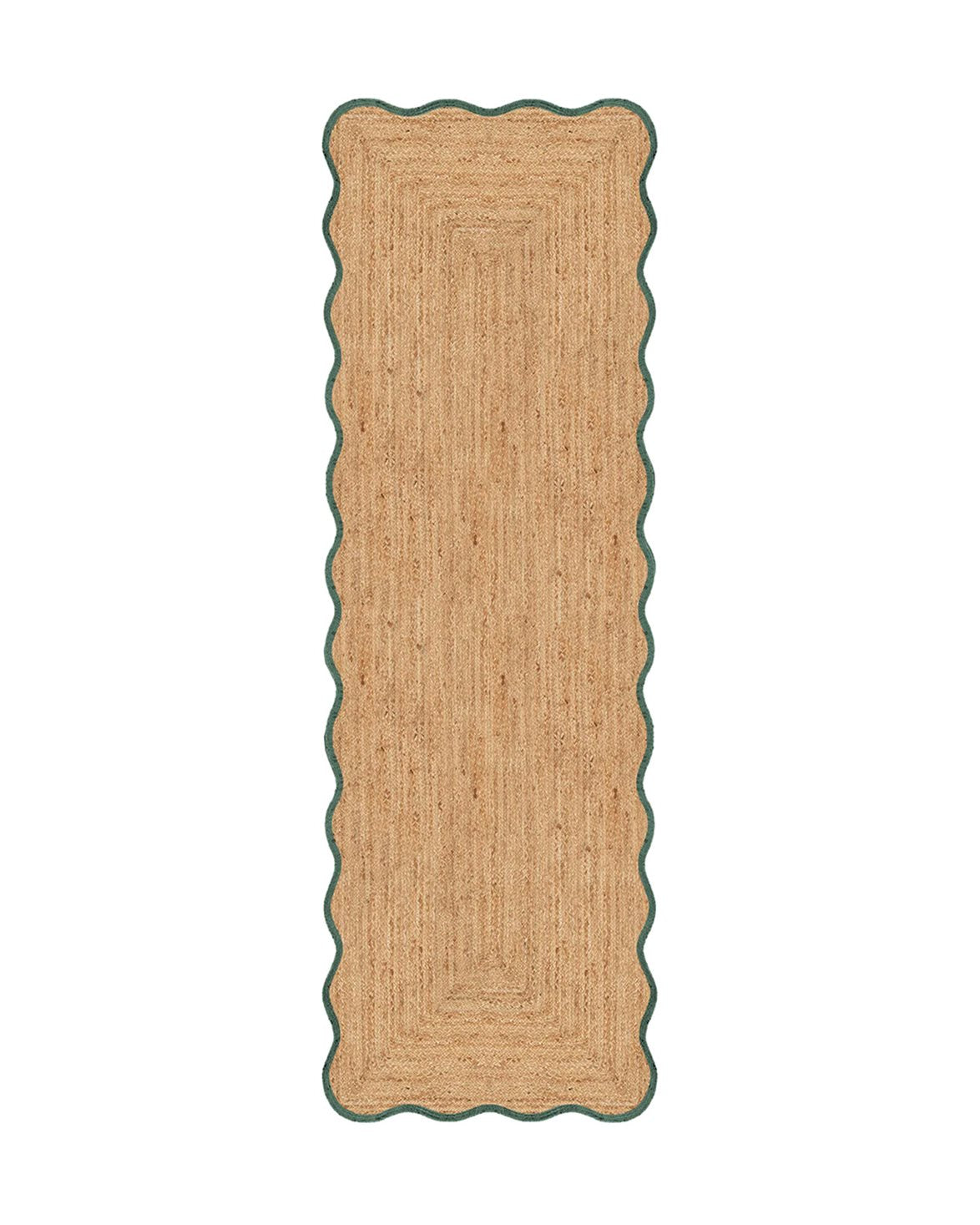 Scallop Jute Rug Dark Green