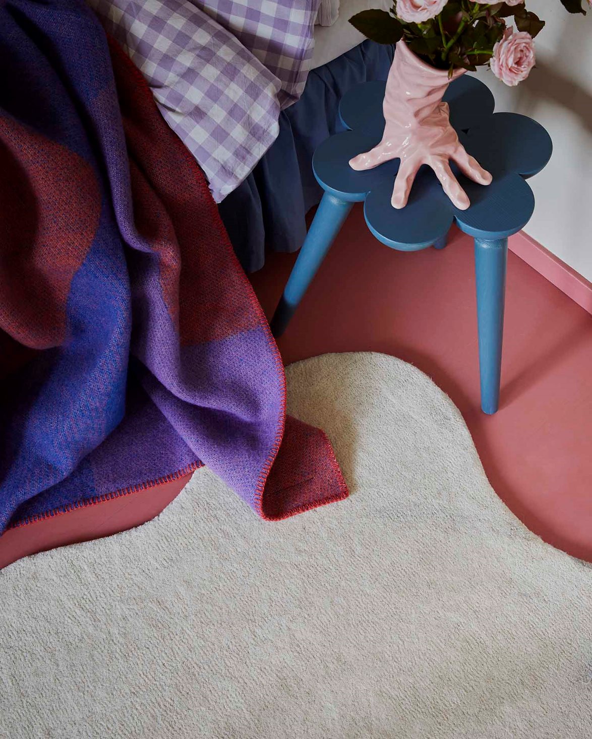 Scallop Wool Rug Bone