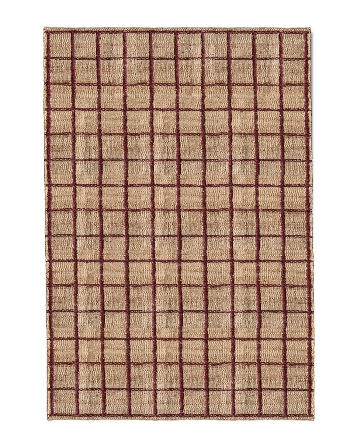 Strata Braided Jute Rug Burgundy