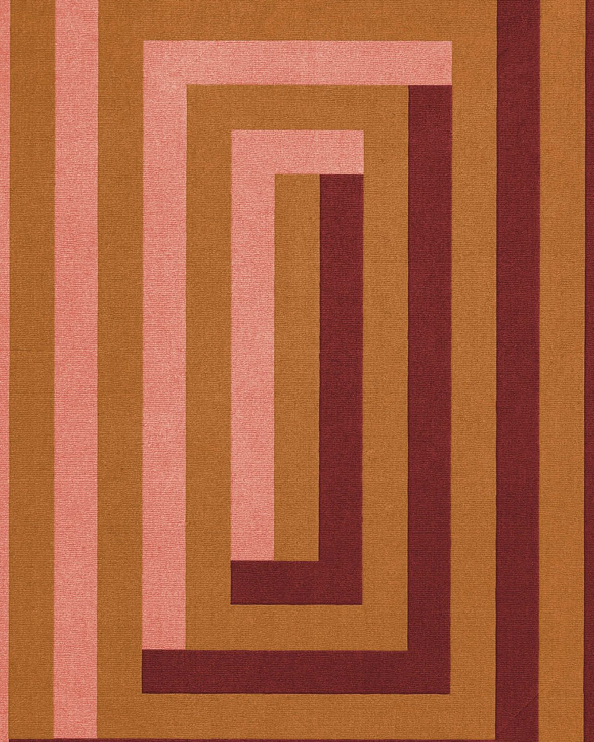 Teklan Labyrinth Rug Coral Pink
