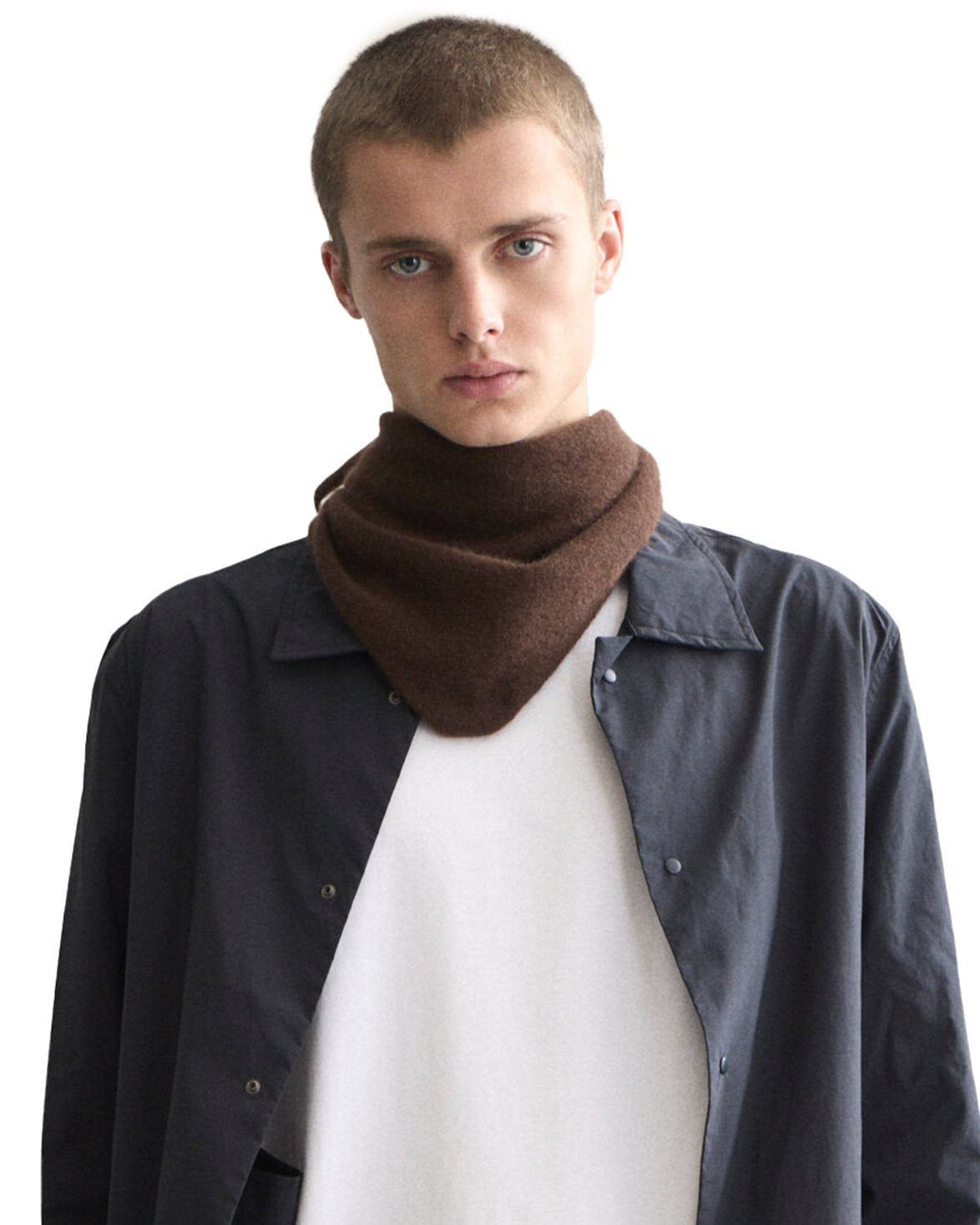 Lambswool/Caregora Bandana Scarf Gingerbread