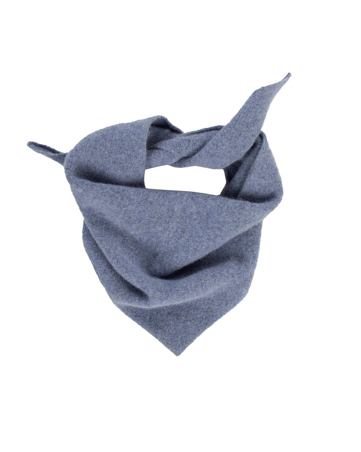 Lambswool/Caregora Bandana Scarf Washed Denim