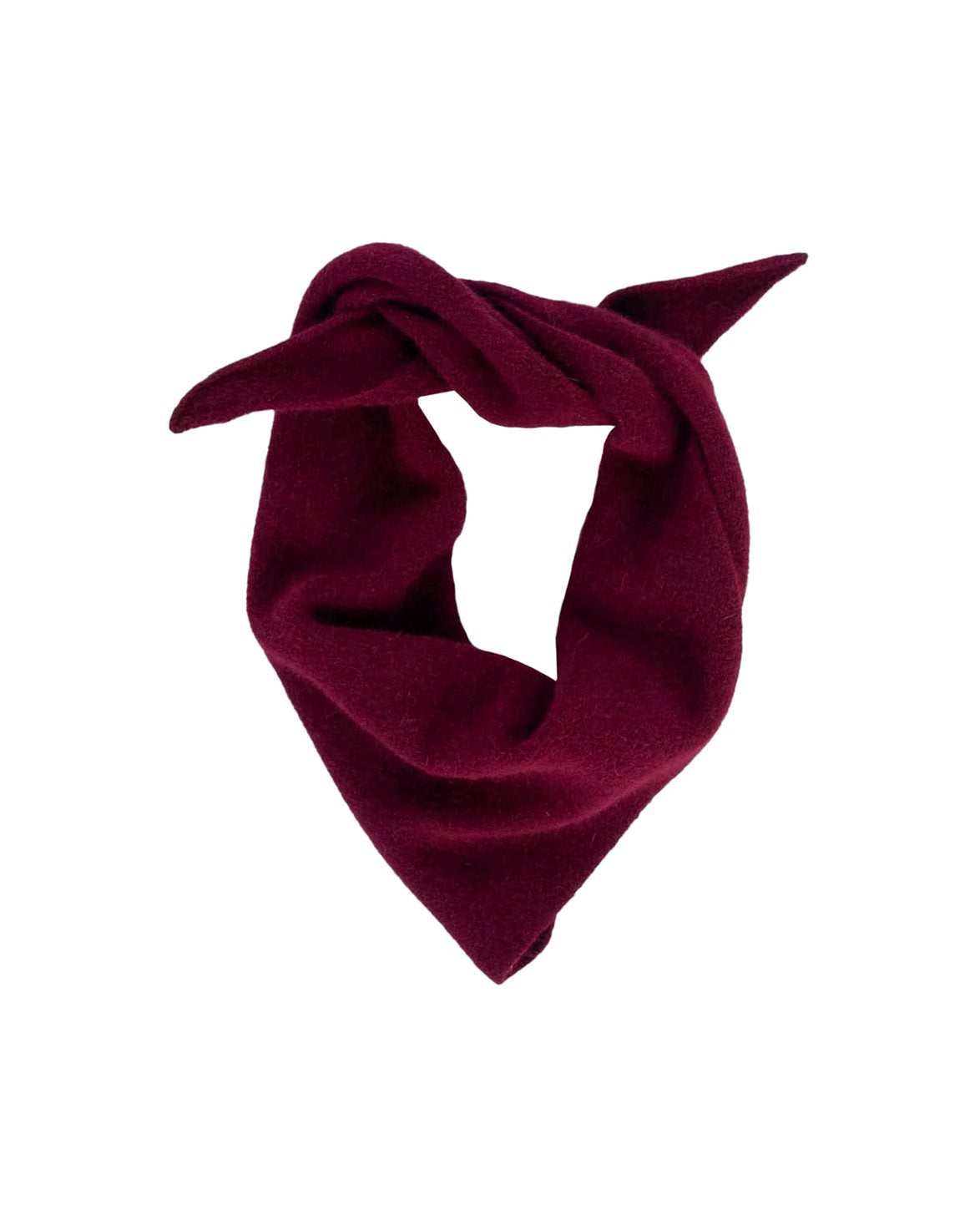 Lambswool/Caregora Bandana Scarf Wine