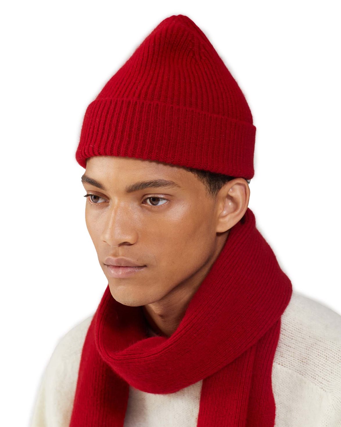 Lambswool/Caregora Beanie Framboise