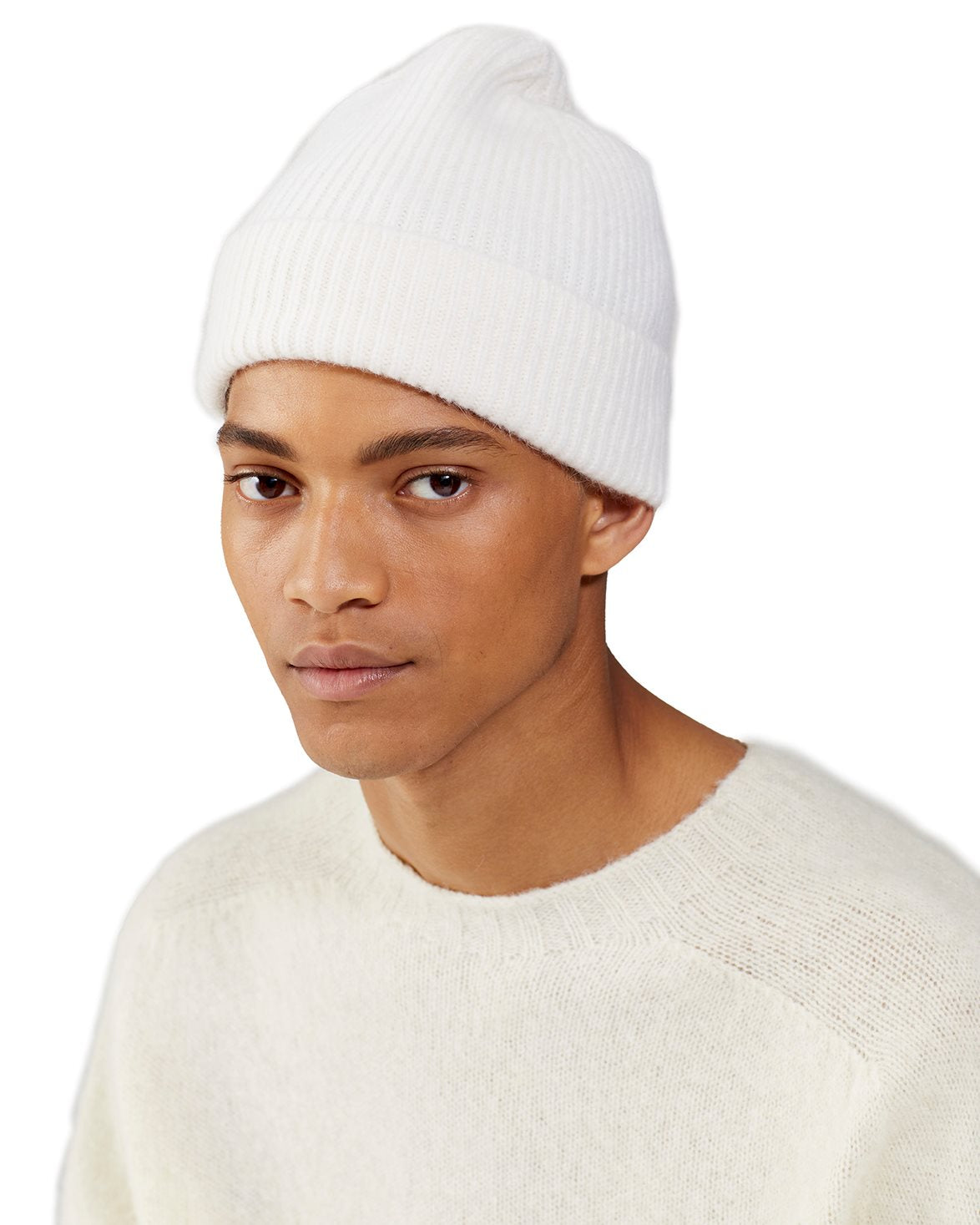 Lambswool/Caregora Beanie Snow