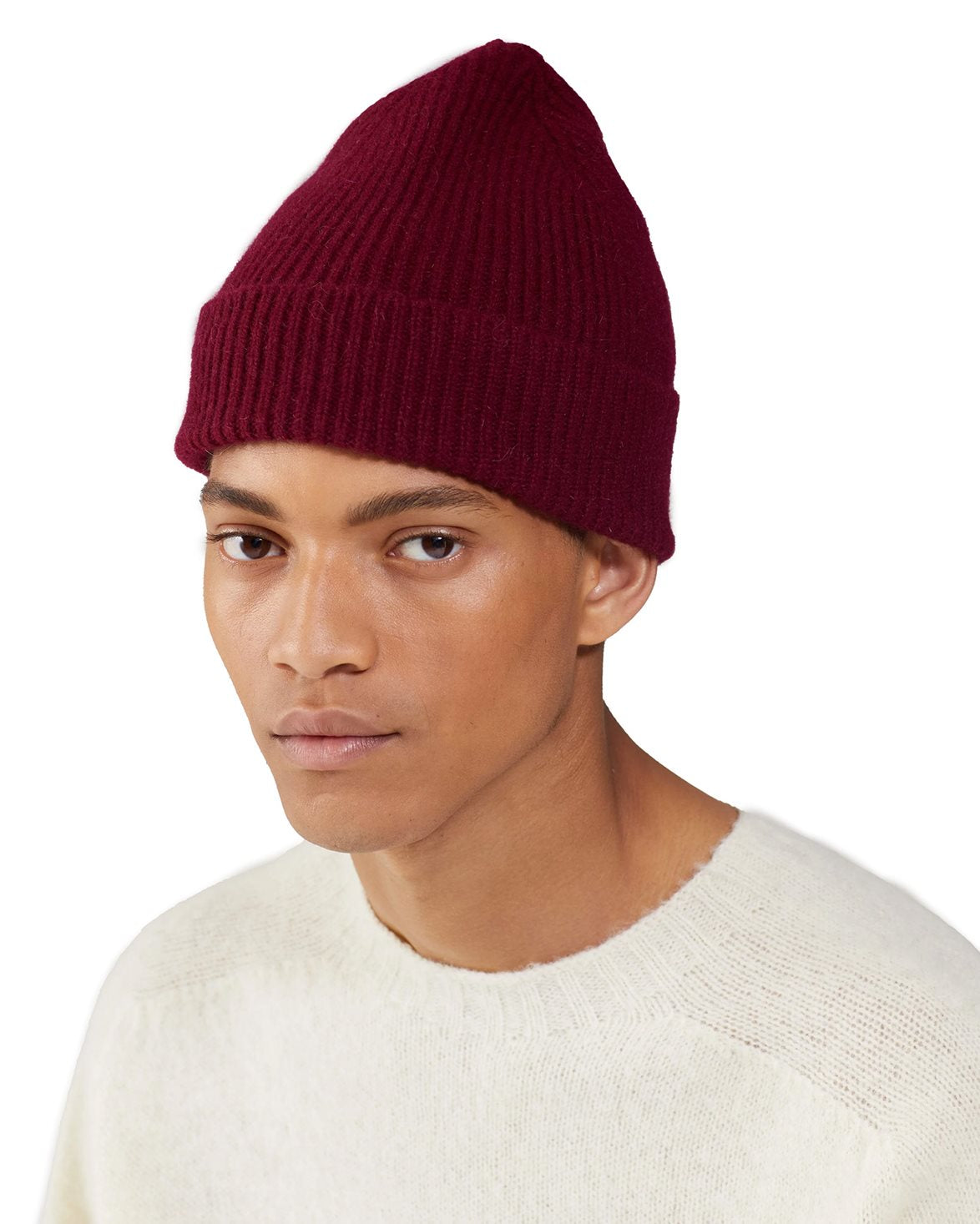 Lambswool/Caregora Beanie Wine