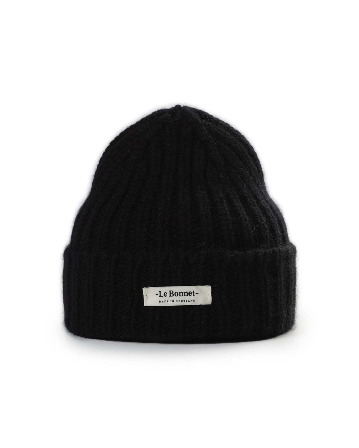 Lambswool/Caregora Logo Beanie Onyx
