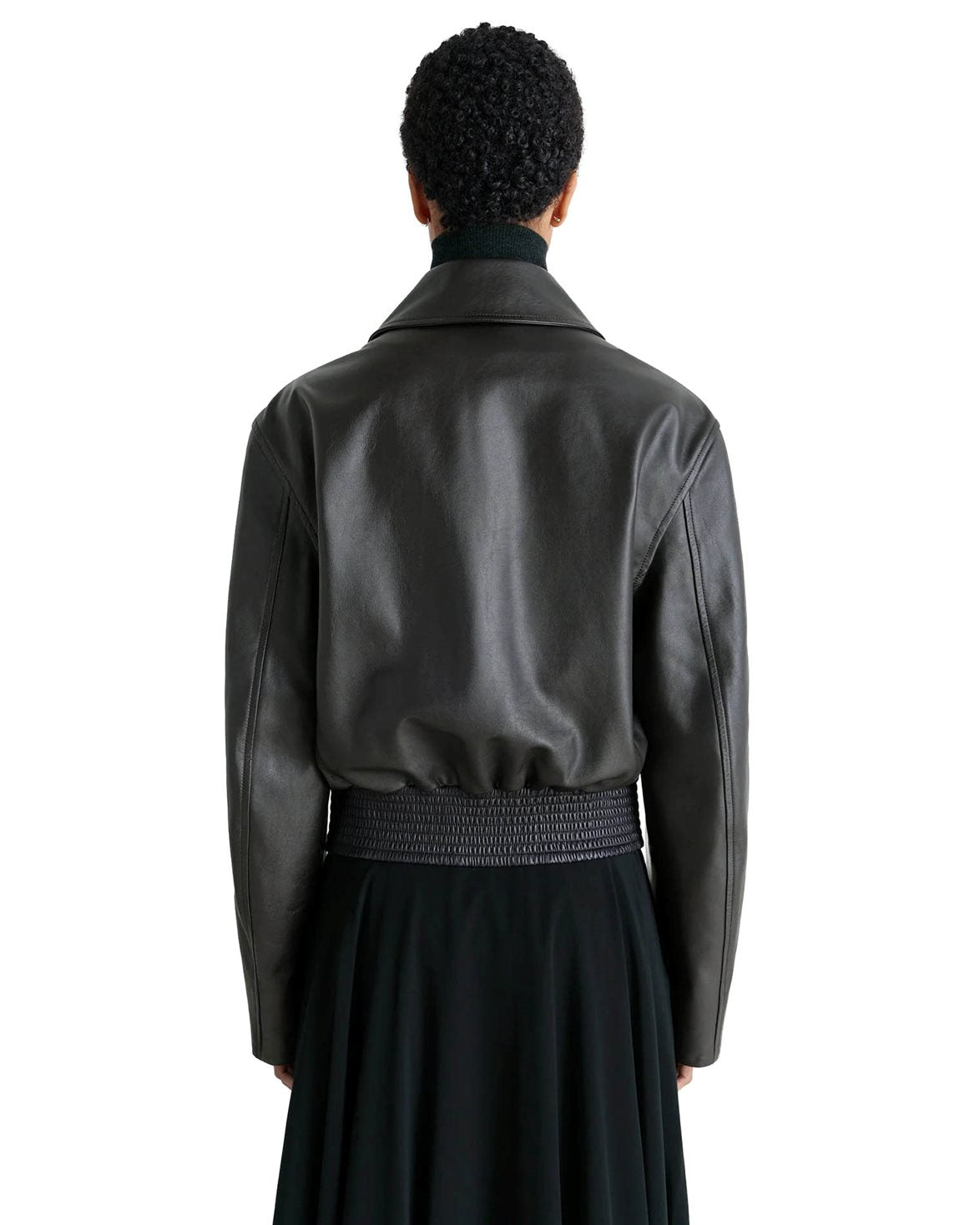 Boxy Leather Blouson Moka