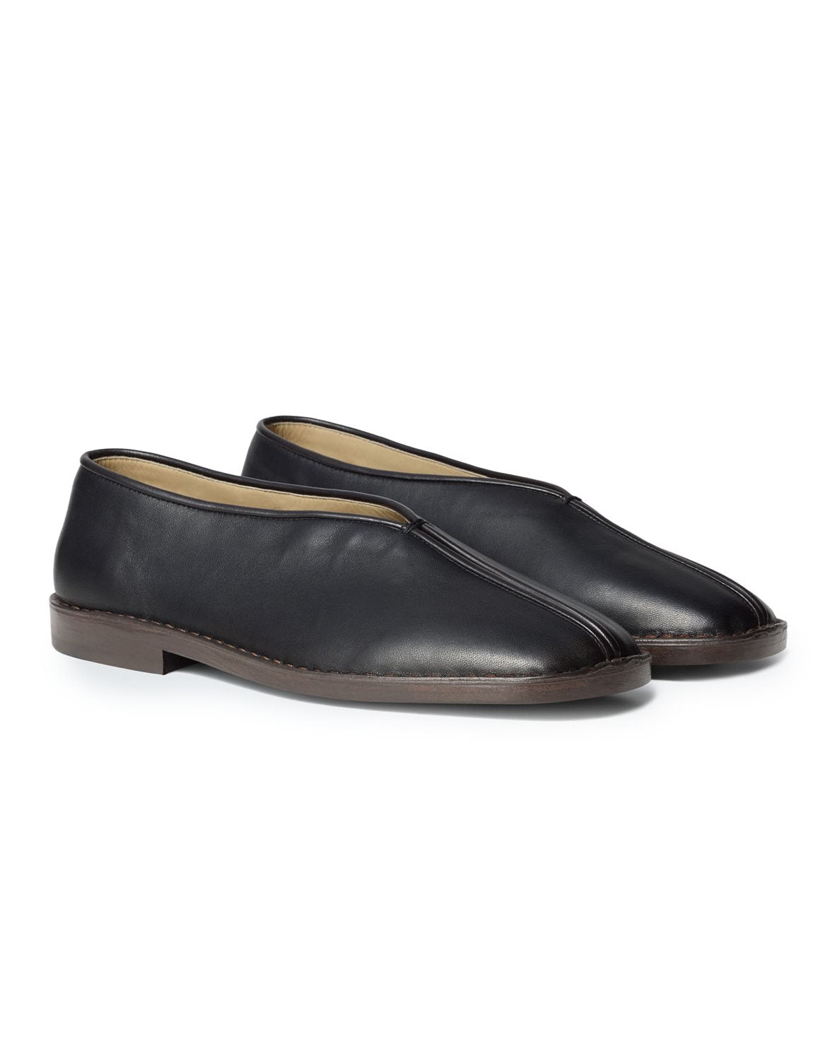 Flat Piped Slippers M Black/Dark Chocolate