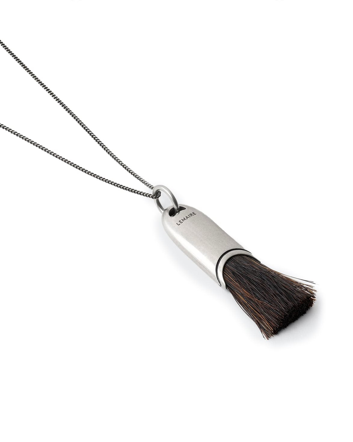 Personal Brush Necklace Silver/Brown