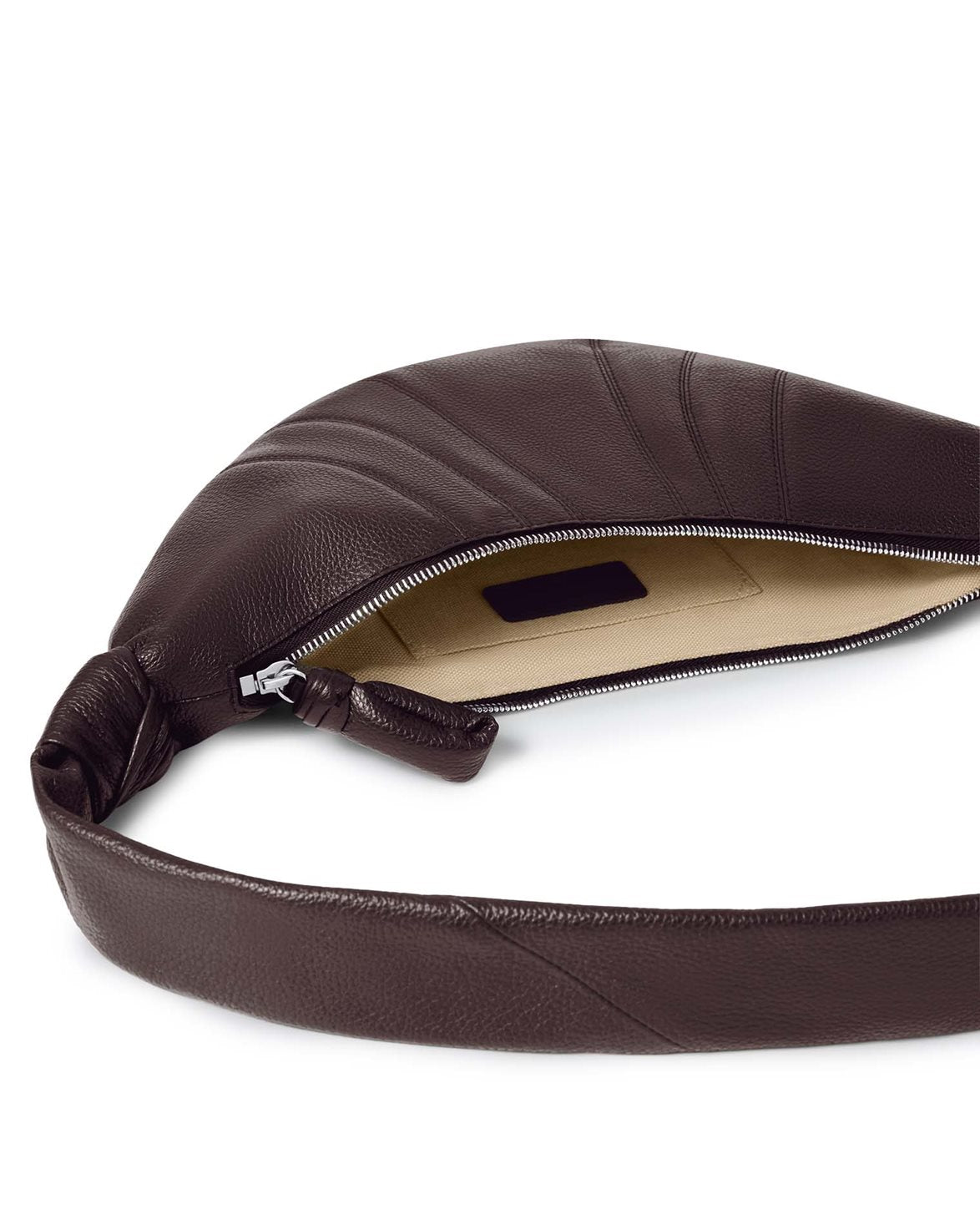 Small Croissant Bag Grained Leather Tiramisu