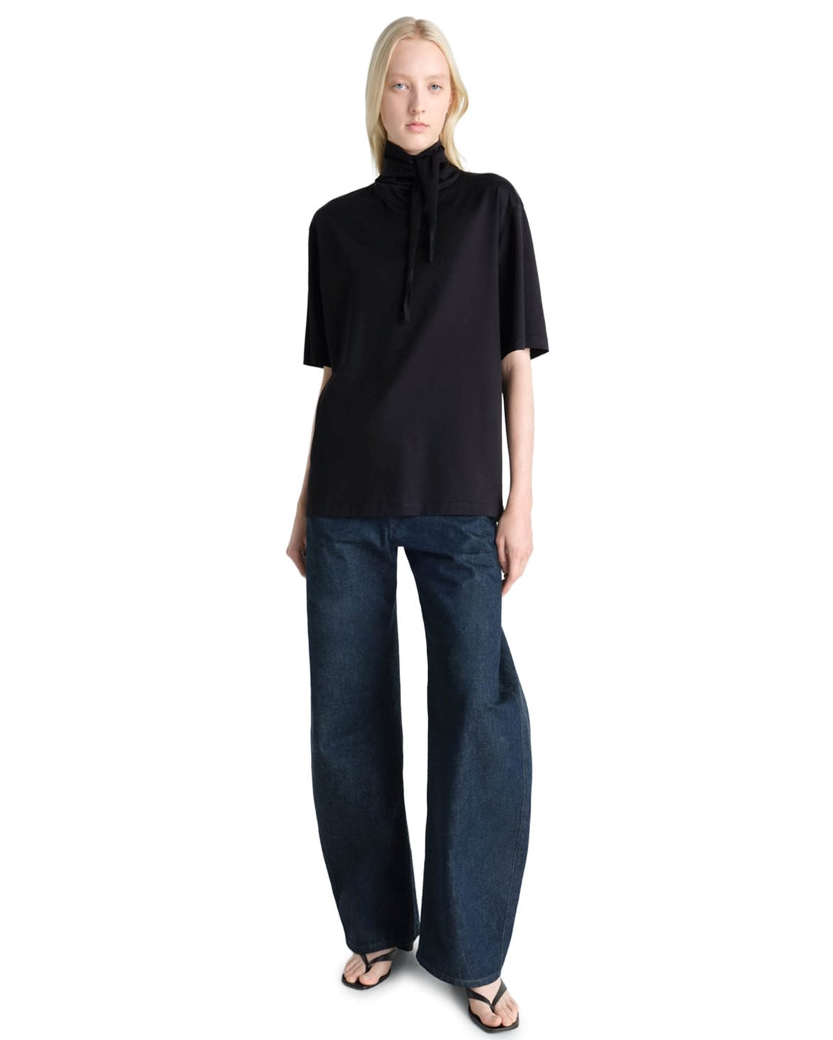 T-Shirt With Foulard Black