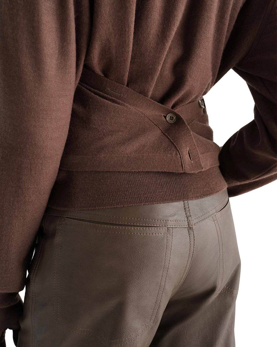Trompe L'oeil Cardigan Shitake