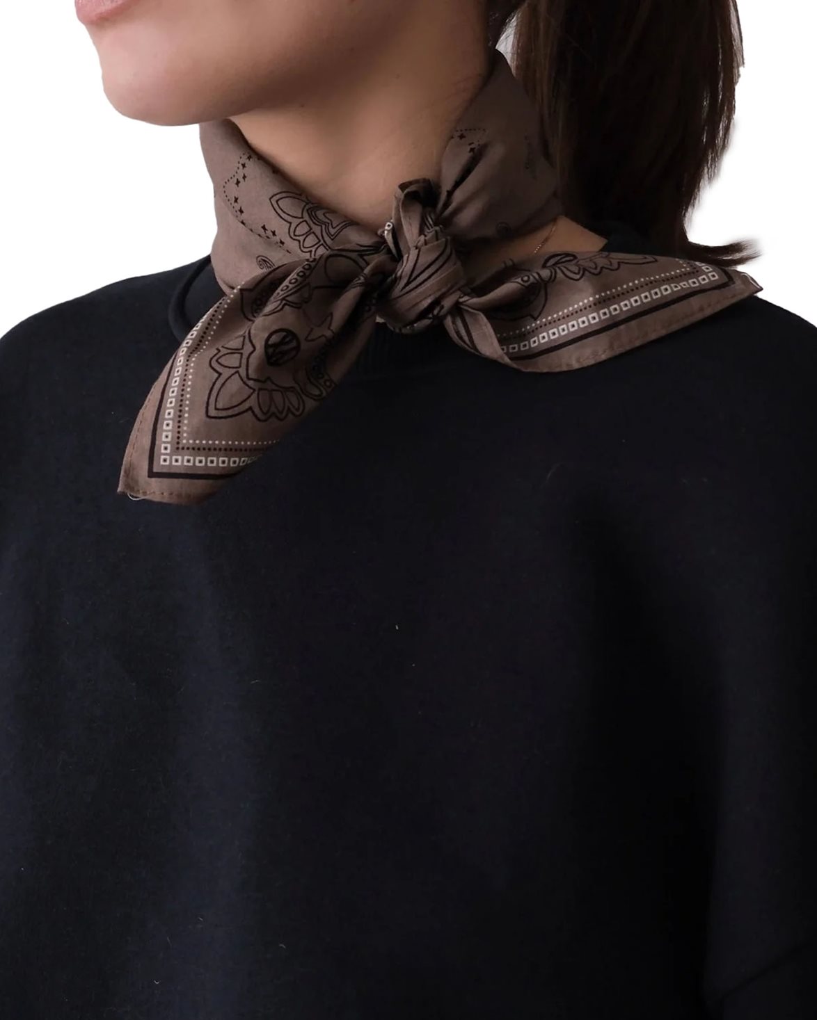 Paisley Cotton Scarf Taupe