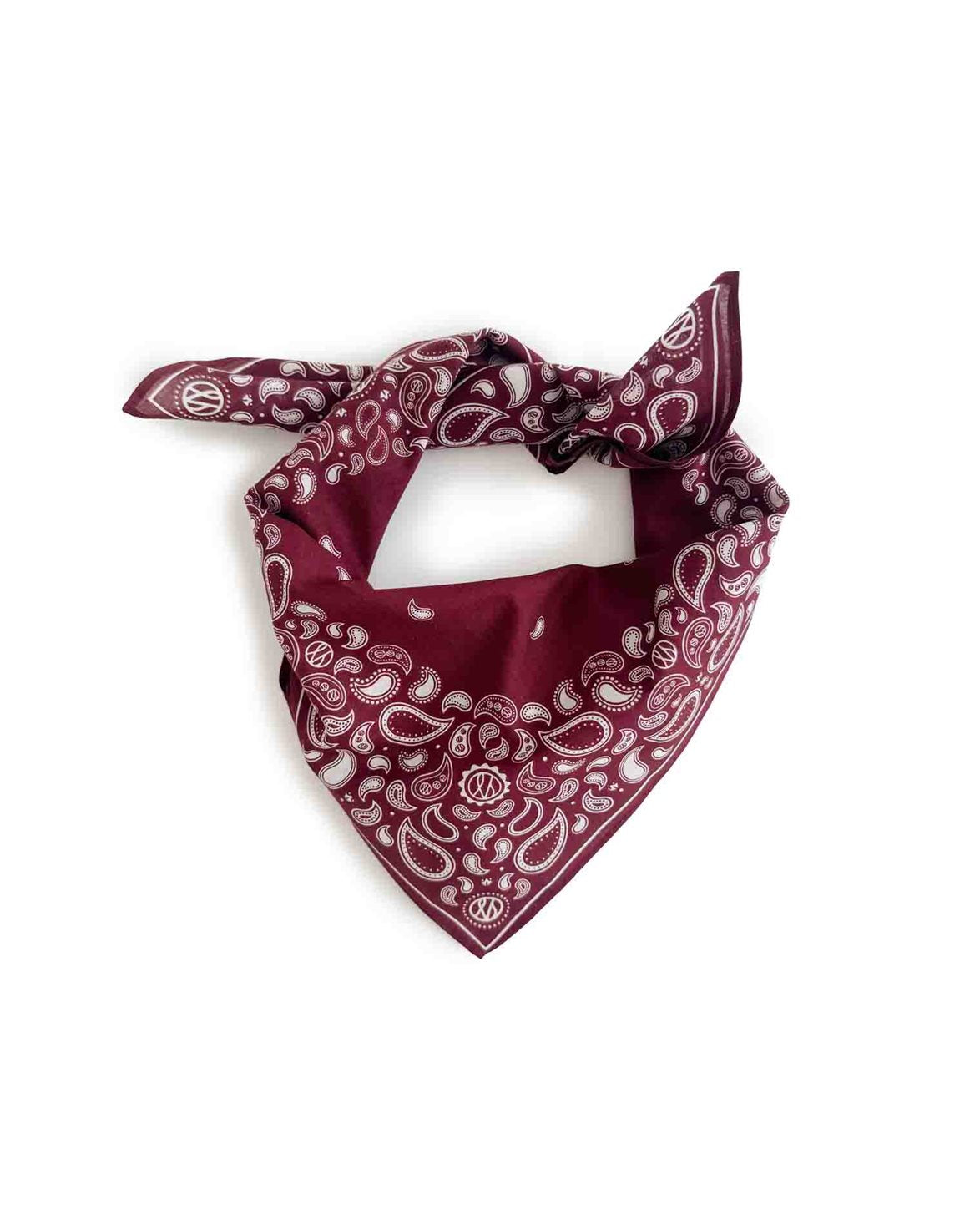 Paisley Cotton Scarf Wine Red