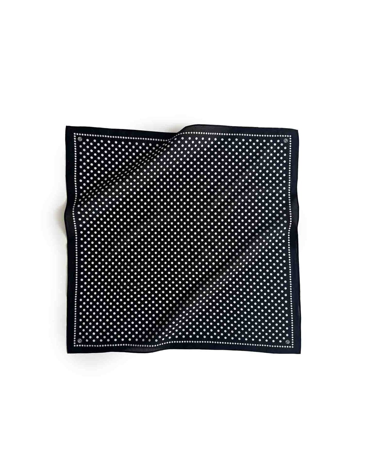 Polkadot Silk Scarf Black