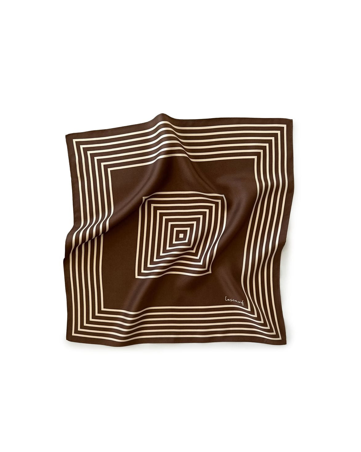 Striped Silk Scarf S Chocolate