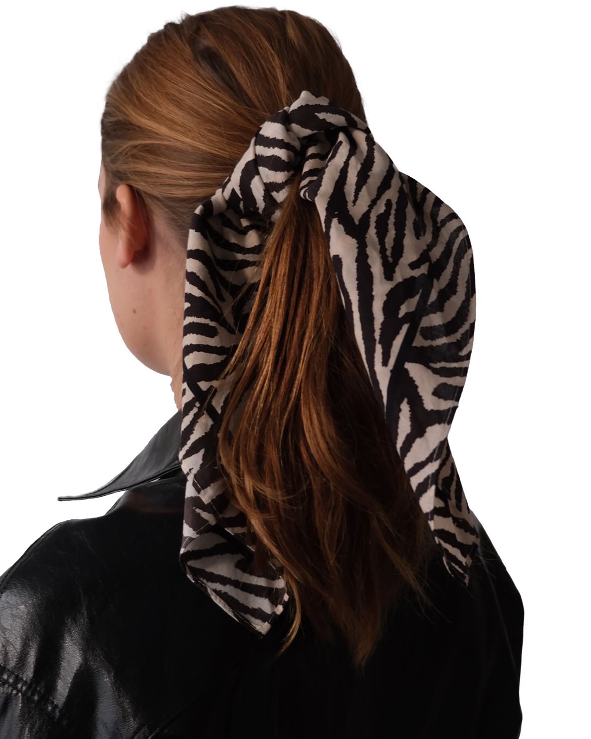 Zebra Cotton Scarf Blackwhite