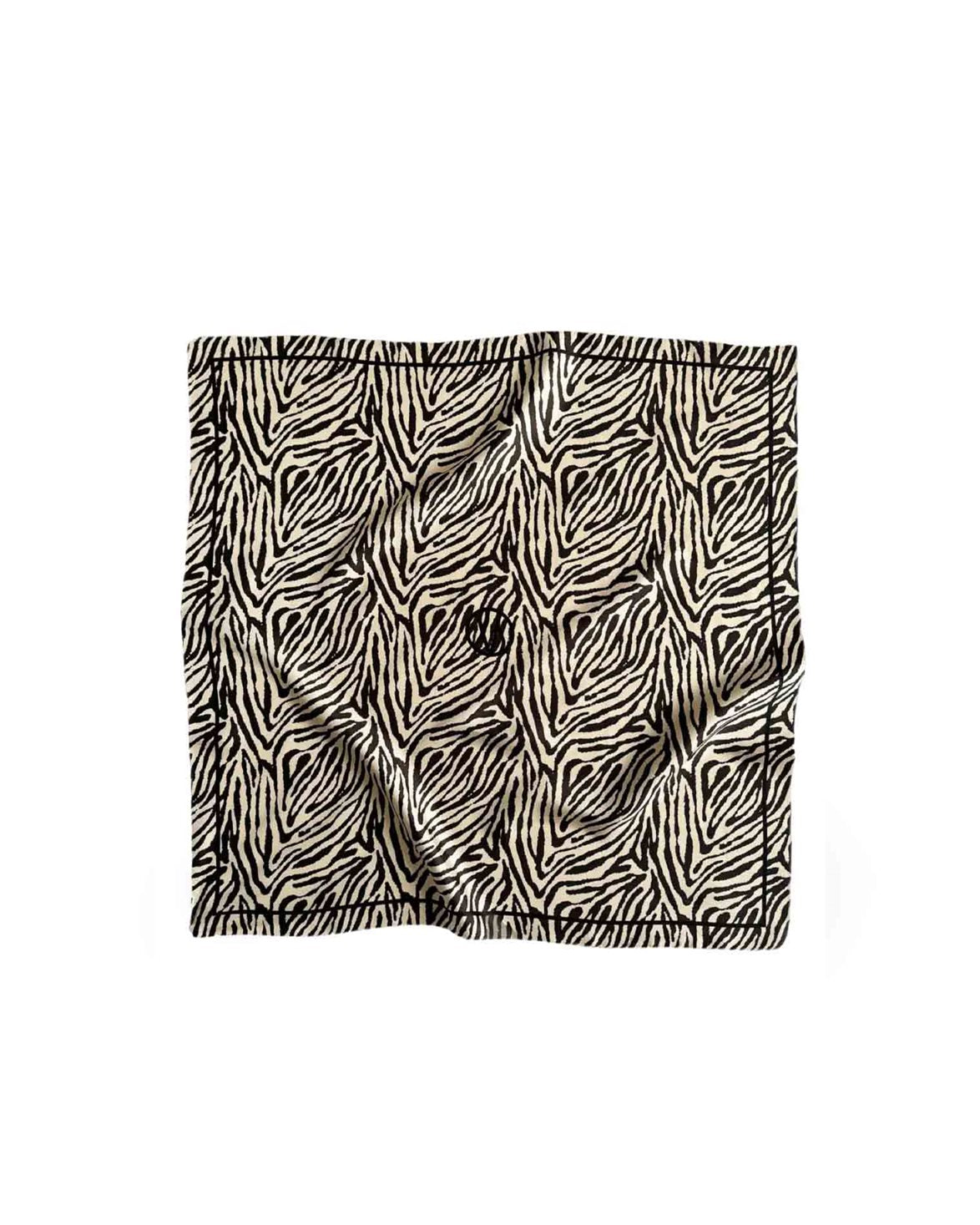 Zebra Silk Scarf Black/White