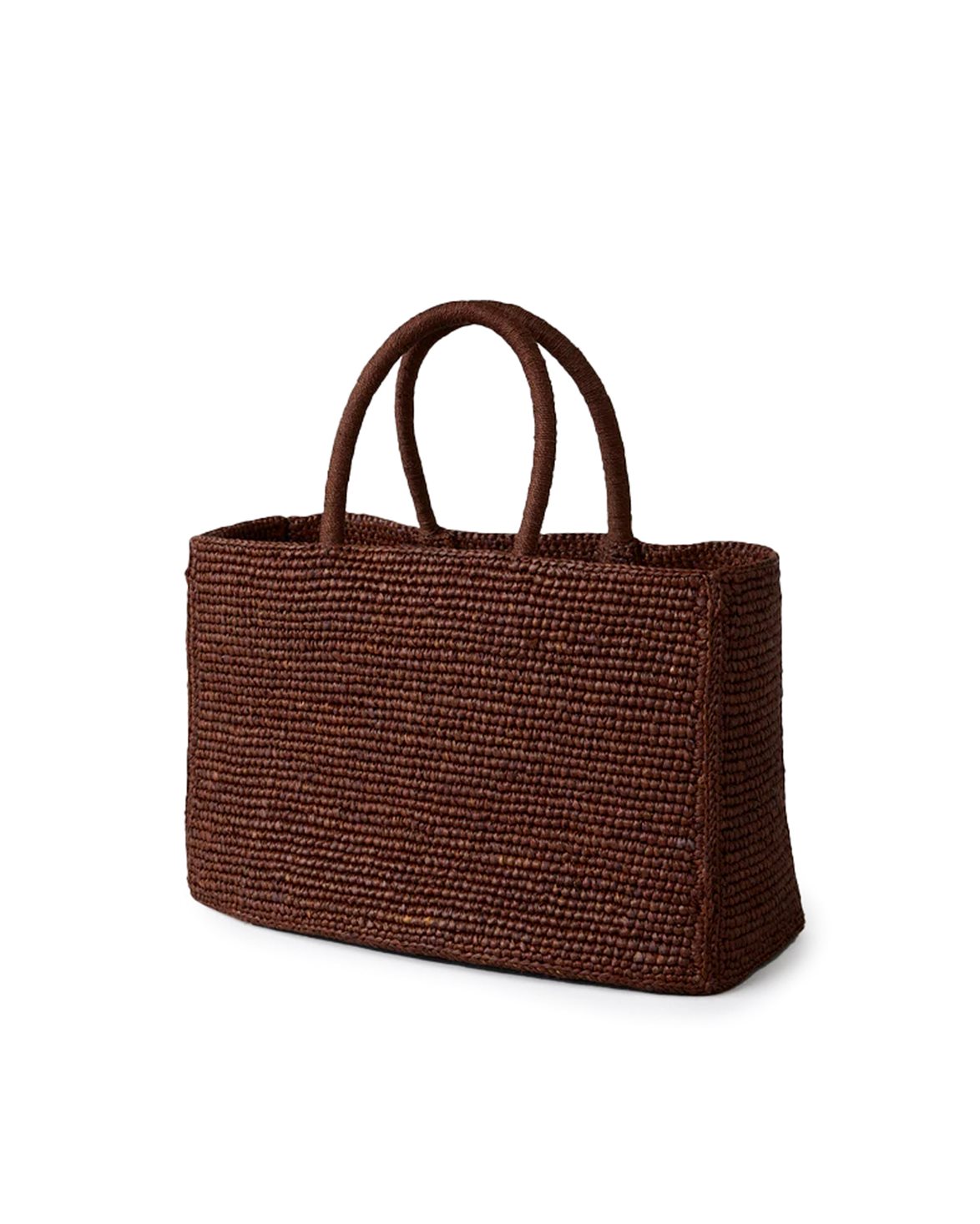 Charlotte Raffia Bag Small Chestnut Brown