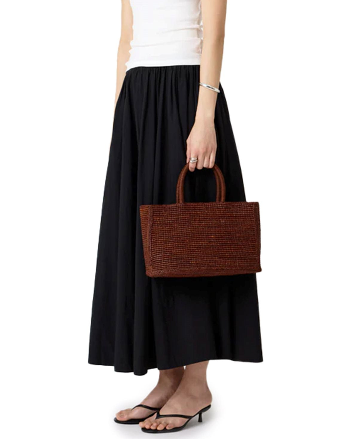Charlotte Raffia Bag Small Chestnut Brown