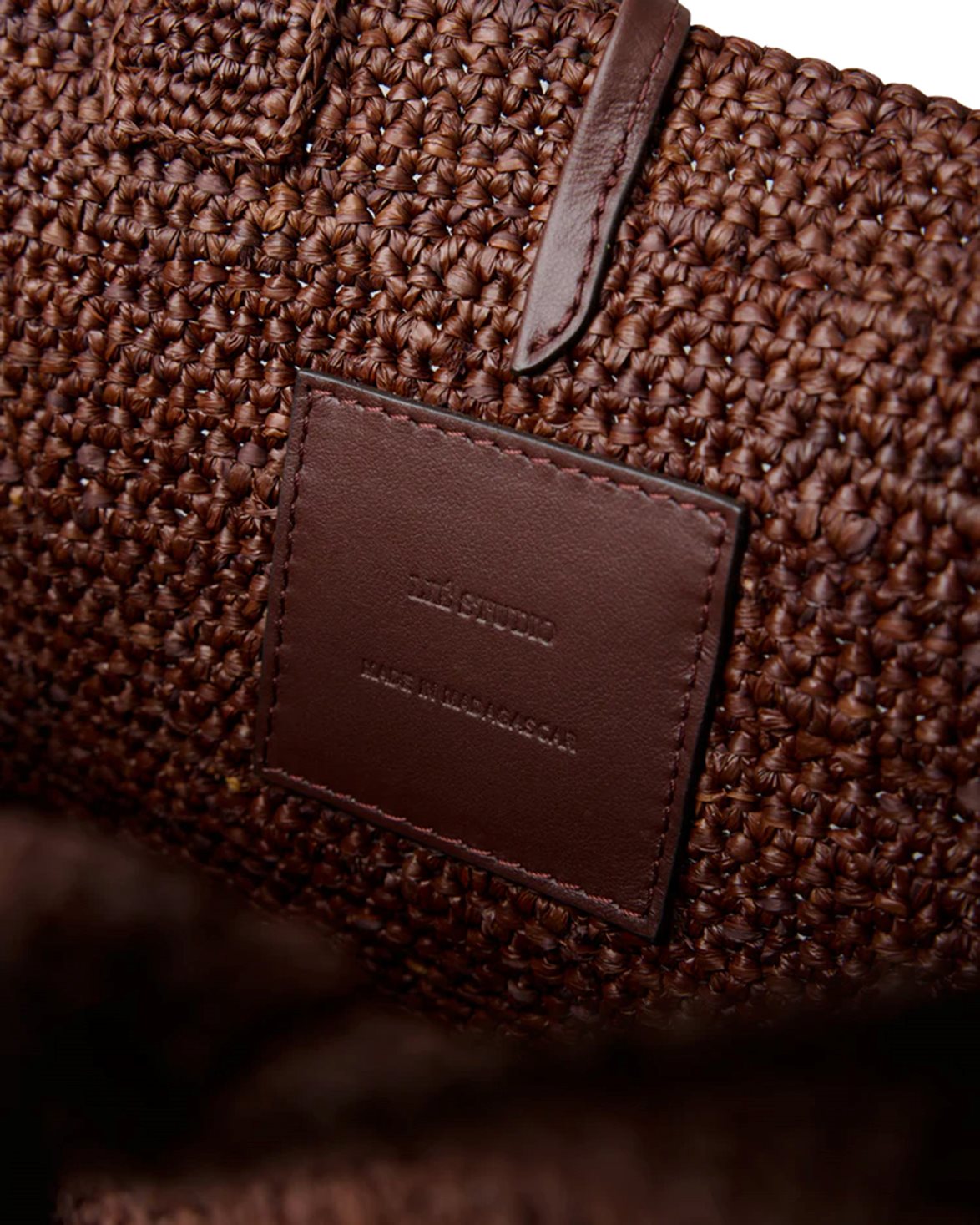 Charlotte Raffia Bag Small Chestnut Brown