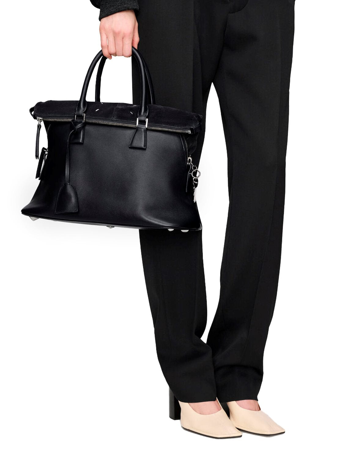 5AC Soft Medium Shoulder Bag Dark Grey