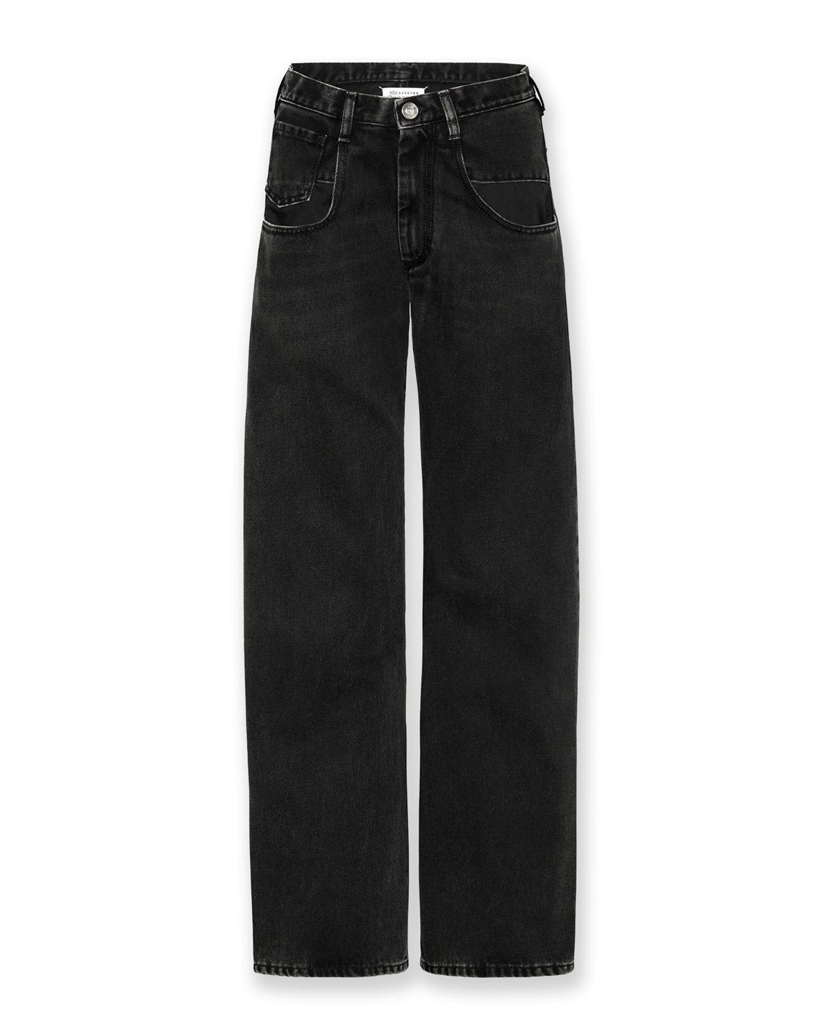 Contrast Pocket Jeans Black