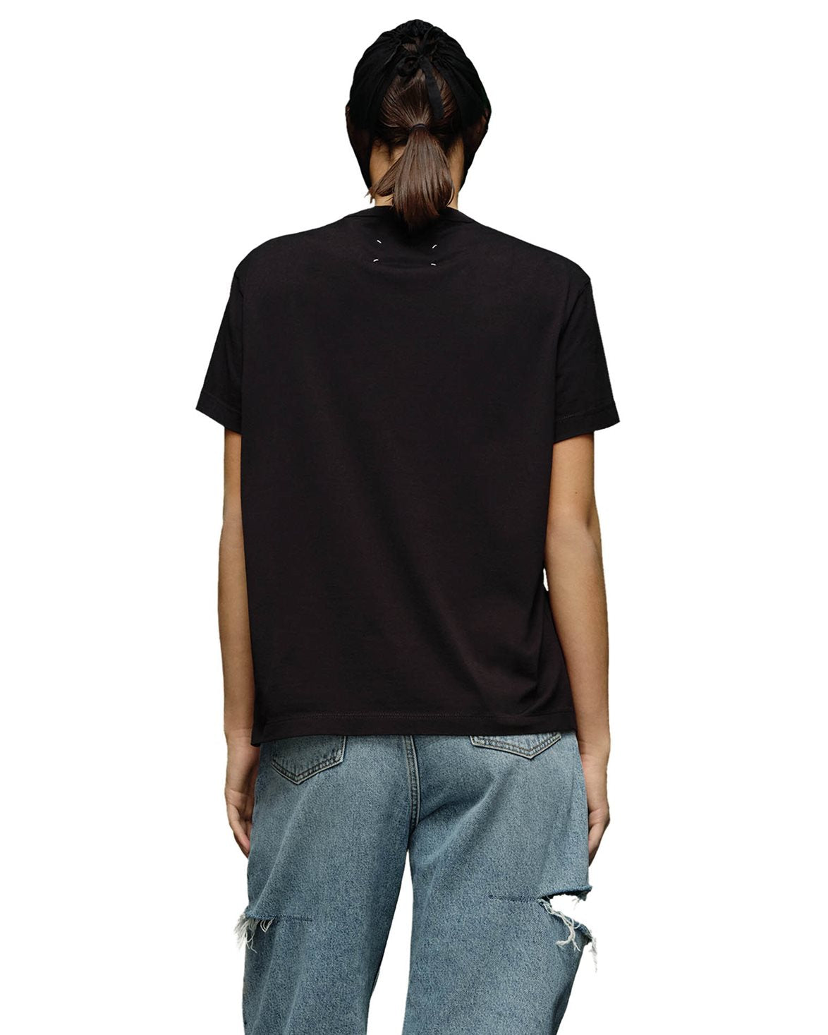 Distorted Embroidered Logo T-Shirt Black