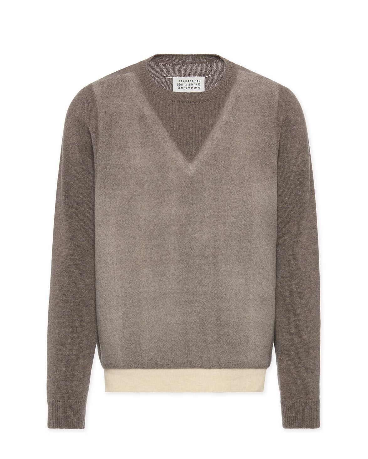 Fused Wool Knit Sweater Mud/Ecru