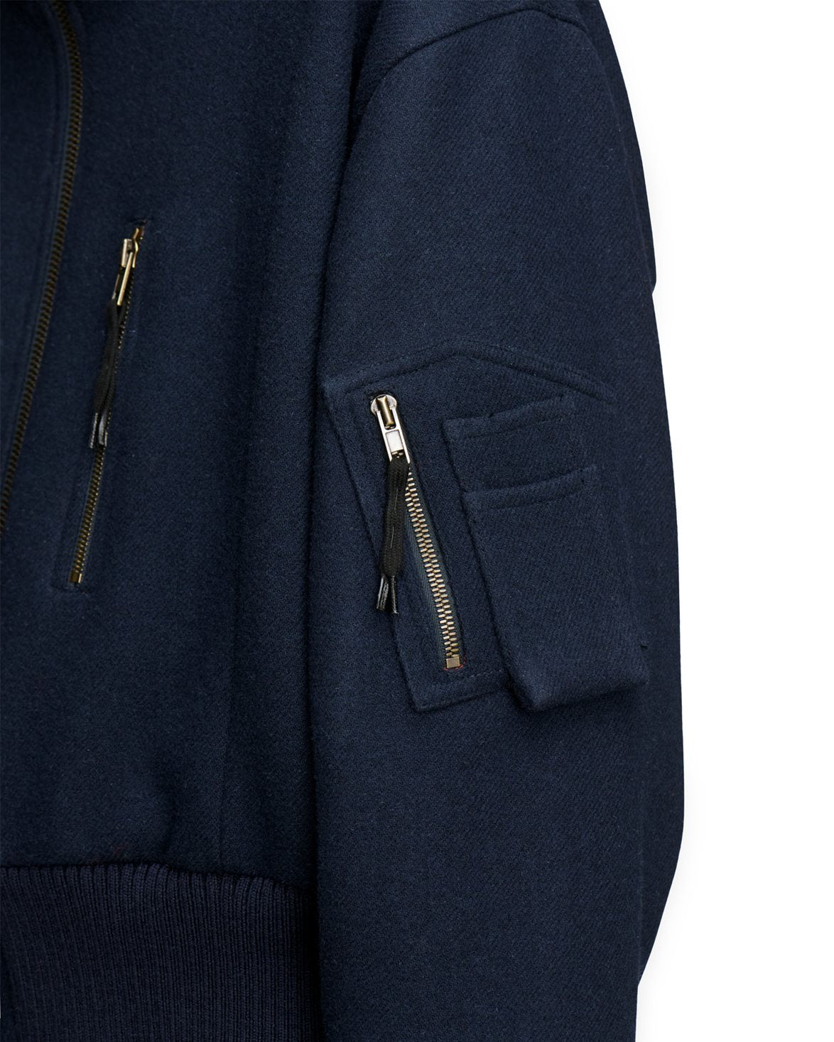 Re-Worked Spliced Bomber Jacket Dark Blue/Black Melange